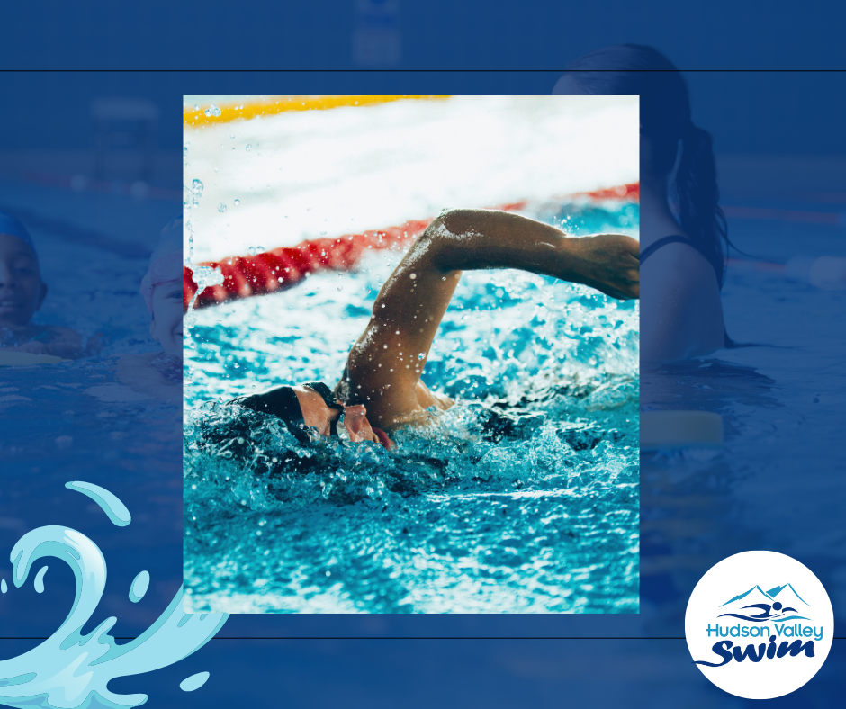 an adult swimming laps in a pool
