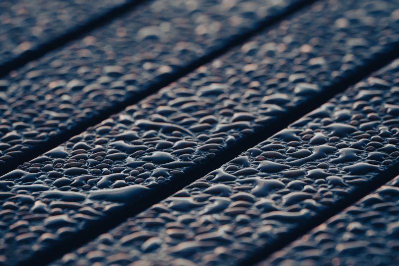 wet wooden deck after heavy rain