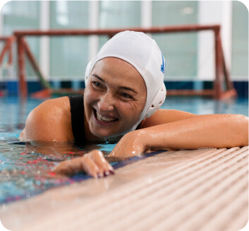 Swimmer smiling